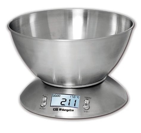 BASCULA ORBEGOZO PC2011 COCINA ELECTRONICA BOL Y CARCASA DE INOX CAPACIDAD MAX 5K