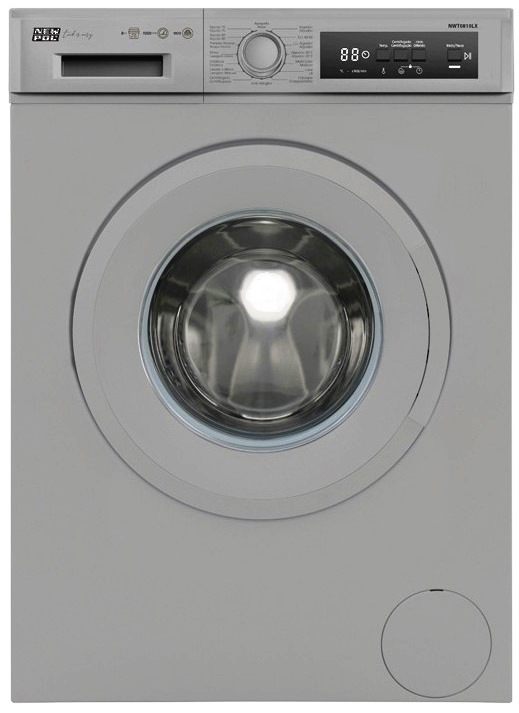 LAVADORA NEWPOL NWT0810LX DARK SILVER 8KG 1000RPM DISPLAY CLASE D