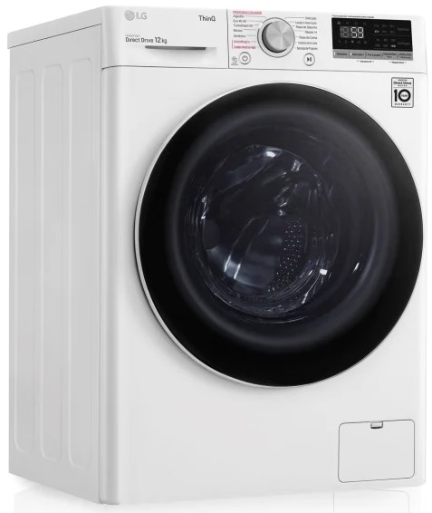 LAVADORA LG F4WV5012S0W 12KG 1400RPM CLASE B DIRECT DRIVE FUNCION VAPOR WIFI DISPLAY