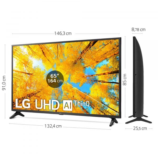 TV LED LG 65UQ75006LF 65"INCH" 163,9 CMS UHD 4K HDR10 SMART TV WEBOS 6.0 WIFI 60 HZ PMI 2 HDMI 1 USB DVB-T2/C/S2