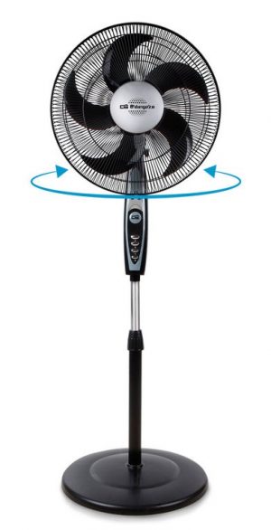 Ventilador de Pie Orbegozo SF0149 40 cm 3 Velocidades Oscilante 60W Negro Inox