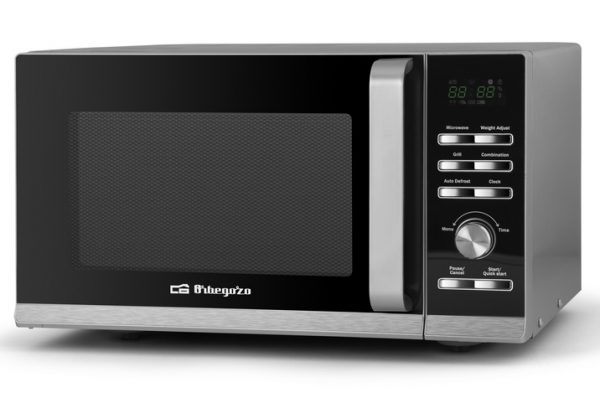 Microondas Orbegozo MIG2043 Silver – 20L, 700W, Grill 900W, 6 Niveles de Potencia, 36 Menús Automáticos