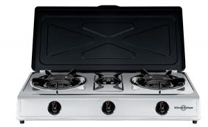 HORNILLO VITROKITCHEN 360IB 3 QUEMADORES INOX PORTATIL GAS BUTANO 37X71X14