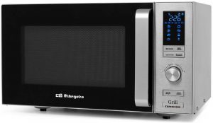 Microondas Orbegozo MIG2528 CO Inox 25L – Grill y Convección 1950W, 6 Niveles, Display LED