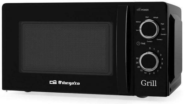 Microondas Orbegozo MIG2131 – 20L, 700W, Grill 900W, Manual, 6 Potencias, Temporizador 30 Min