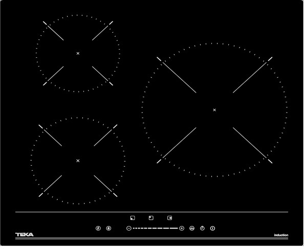 Placa de Inducción Teka IBC63BF100 - 3 Fuegos, 60 cm, Cristal Negro