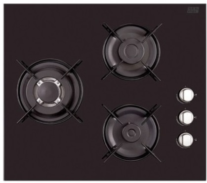 Placa de Gas Newpol NW3GG 3 Fuegos - Cristal y Mandos Laterales