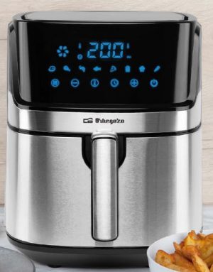 FREIDORA ORBEGOZO FDR67 5,5 L 1.700 W CONTROL TACTIL FRONTAL INOX AIRE CALIENTE AIRFRYER 8 PROGRAMAS PANTALLA LED TEMPORIZADOR