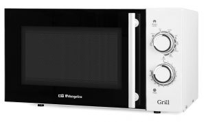 Microondas Orbegozo MIG2320 – 23L, Blanco, Grill 1000W, Mecánico, 5 Niveles, Temporizador 30 Min