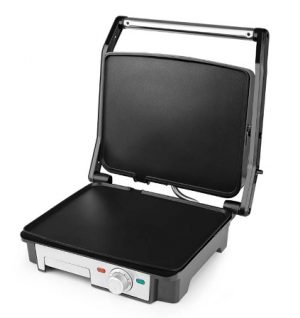 Grill Orbegozo GR4560 2200W Inox - Placas Abatibles, Recubrimiento Efecto Piedra, Termostato Regulable, 29x23.5cm