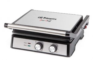 Grill Orbegazo GR4580 Inox 2000W con Placas Abatibles 180º y Temporizador
