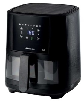 FREIDORA ARIETE 4626 SALUDABLE DE AIRE CALIENTE AIRFRYER PANTALLA TACTIL 1300W 8 PROGRAMAS 6L VENTANA TRANSPARENTE LIBRO DE RECETAS