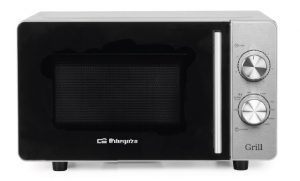 MICROONDAS ORBEGOZO MIG2047 20 LITROS FRONTAL INOX FUNCION GRILL 1150W LUZ LED 5 NIVELES 3 FUNCIONES TEMPORIZADOR 18092