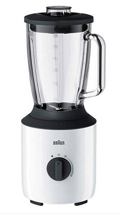 BATIDORA BRAUN JB3150WH 800W VASO CRISTAL 1,5 LITROS BLANCA PICA HIELO
